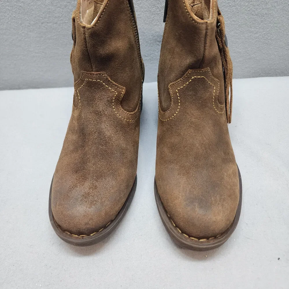 Born‎ Alondra Brown Suede Women's Western Tassle Booties Sz 6 - NWOB